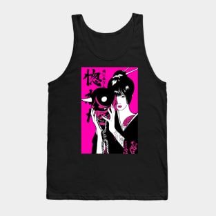 fashion girl with oni mask Tank Top